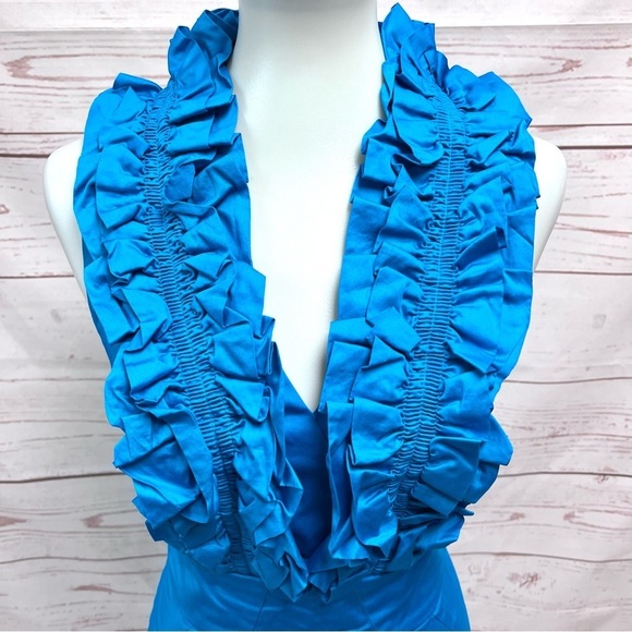 Ted Baker Blue Ruffle Dress - Picture 3 of 10